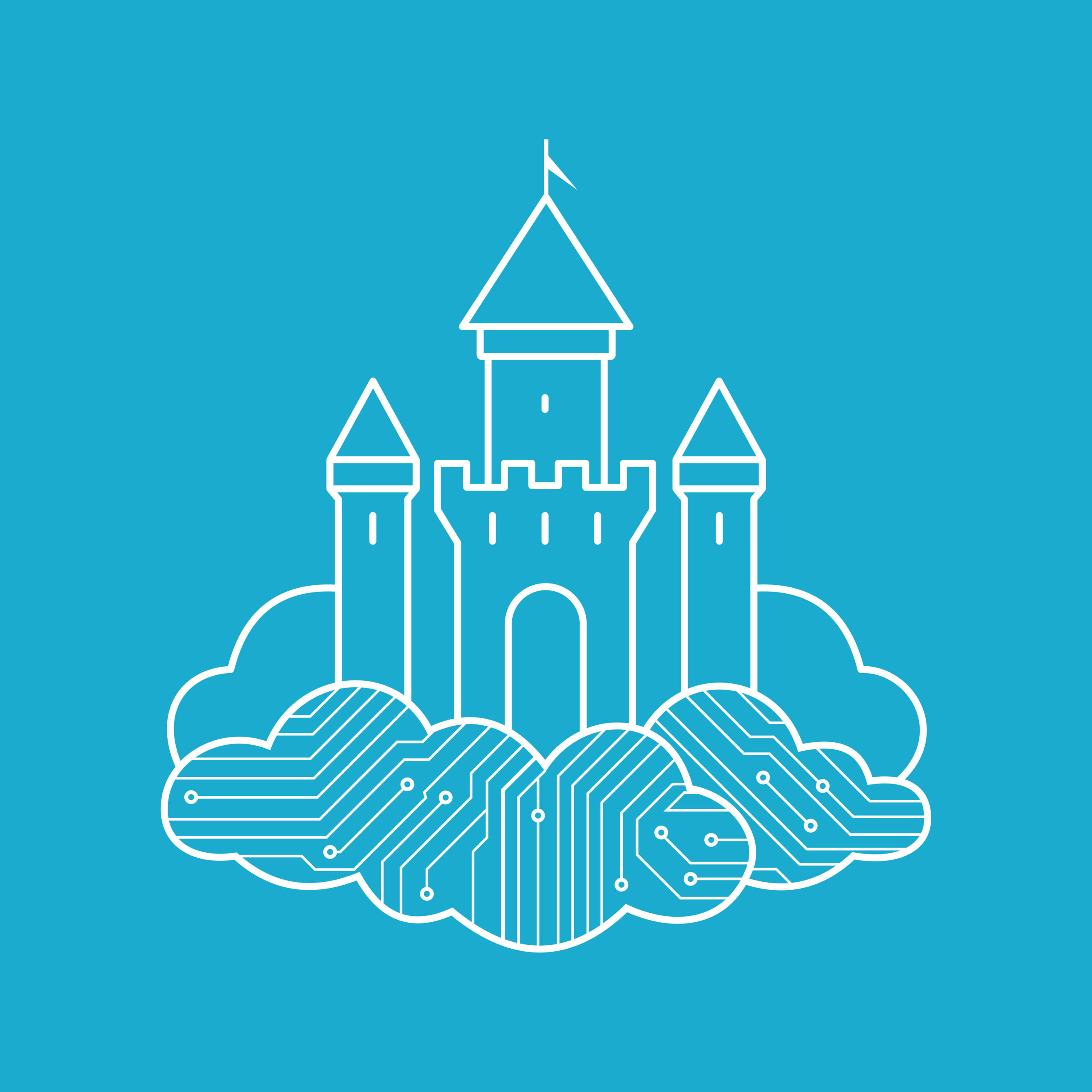 Castle on Club Blue and White